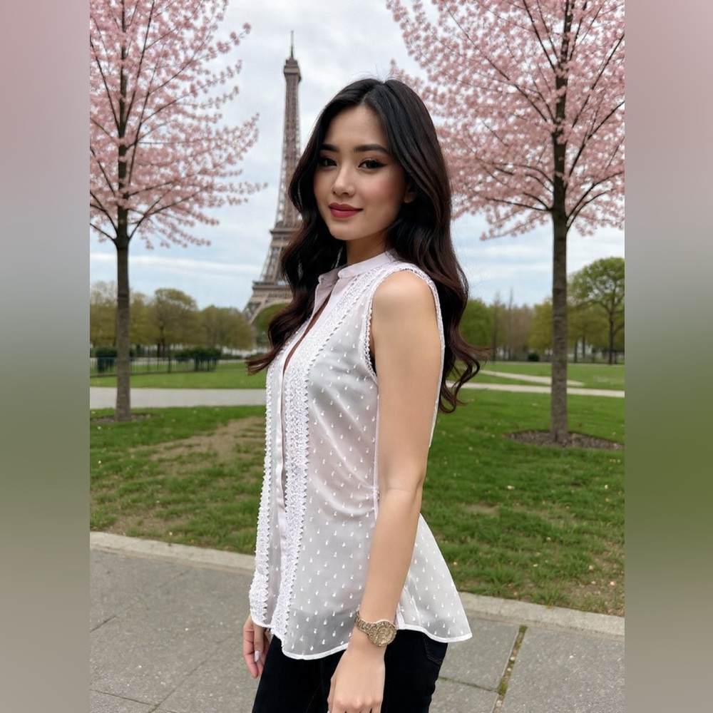 White House Black Market Light Lavender Layered Shirt